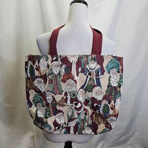 Vintage Christmas Santa Holiday Tapestry Tote Bag